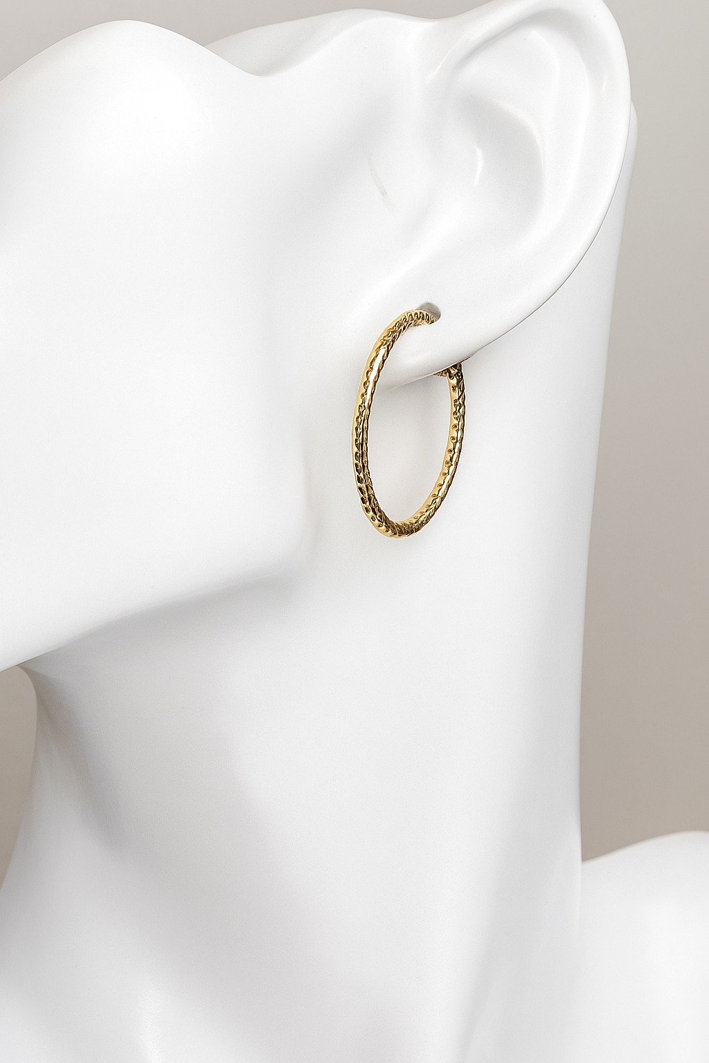 The Tamar 18K Gold Textured Hoop Earrings