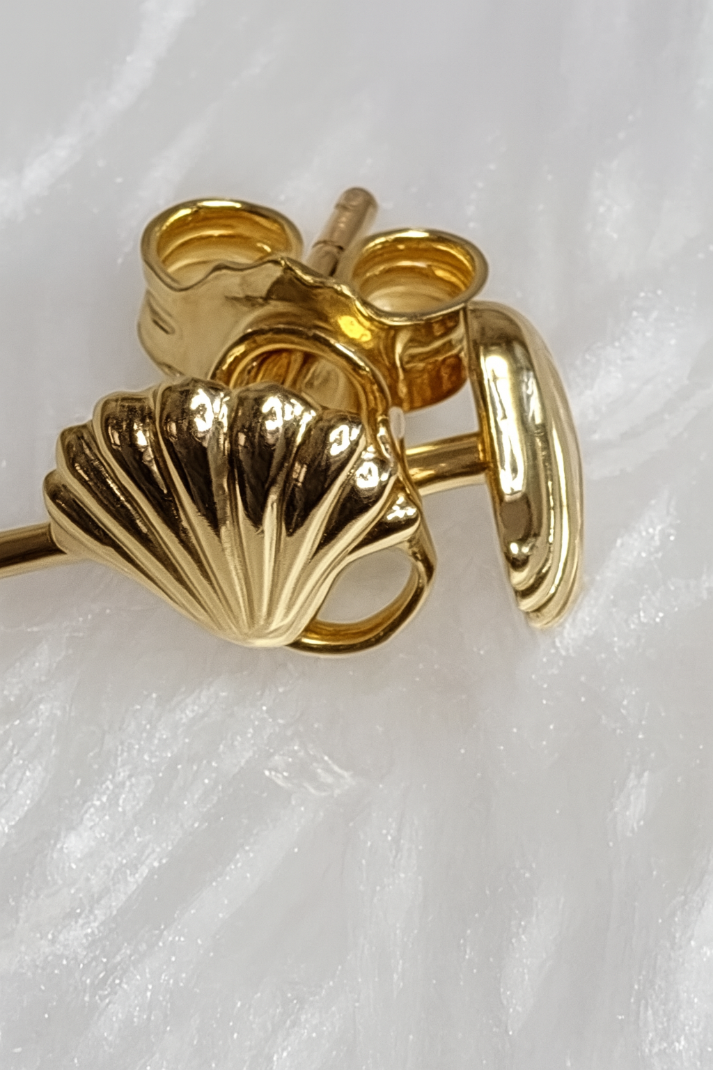 The Zara 18K Gold Shell Stud Earrings