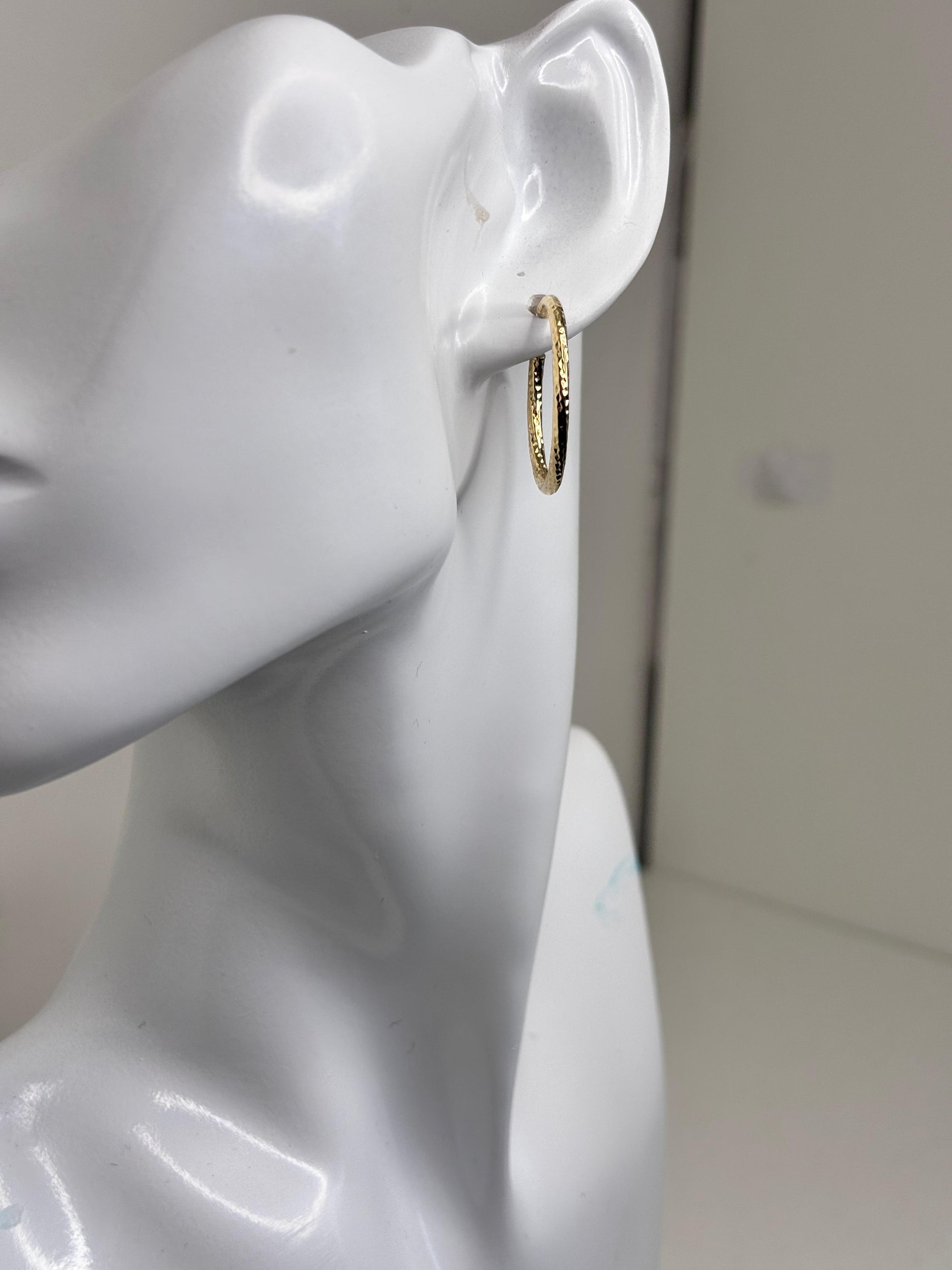 The Tamar 18K Gold Textured Hoop Earrings