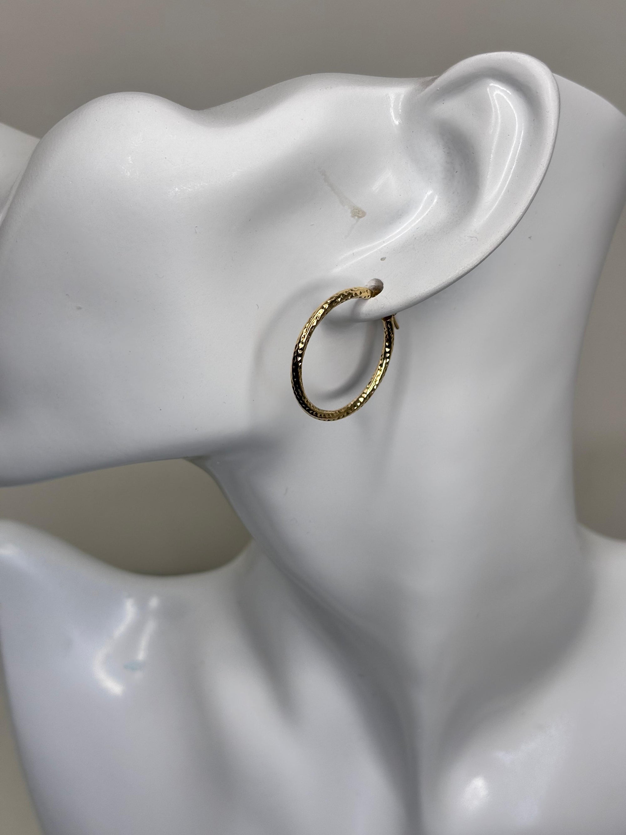 The Tamar 18K Gold Textured Hoop Earrings